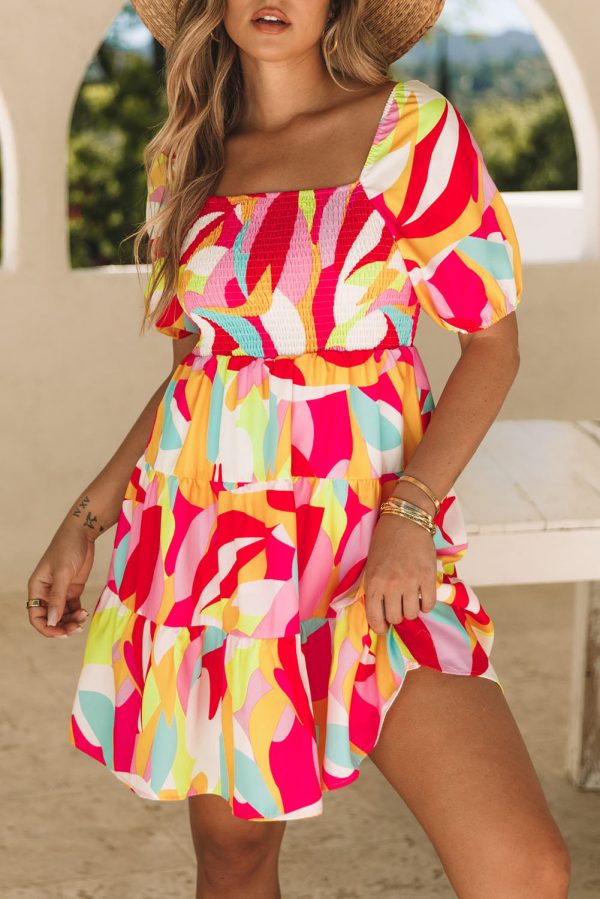 Comfortable Floral Print And Pockets Loose Fit Sleeveless Mini Dress - A-Line - Jewel - Image 9