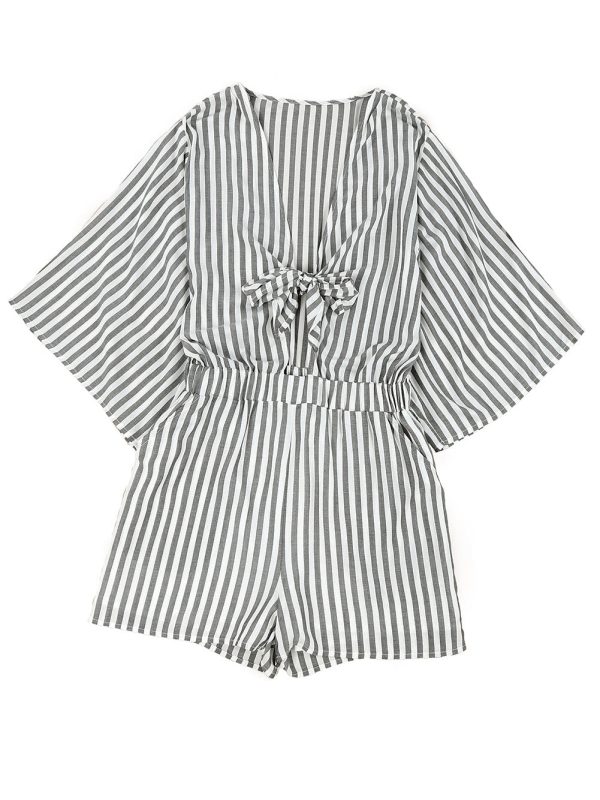 Check Print Buttons Lace-Up Shirt Dress - Image 23