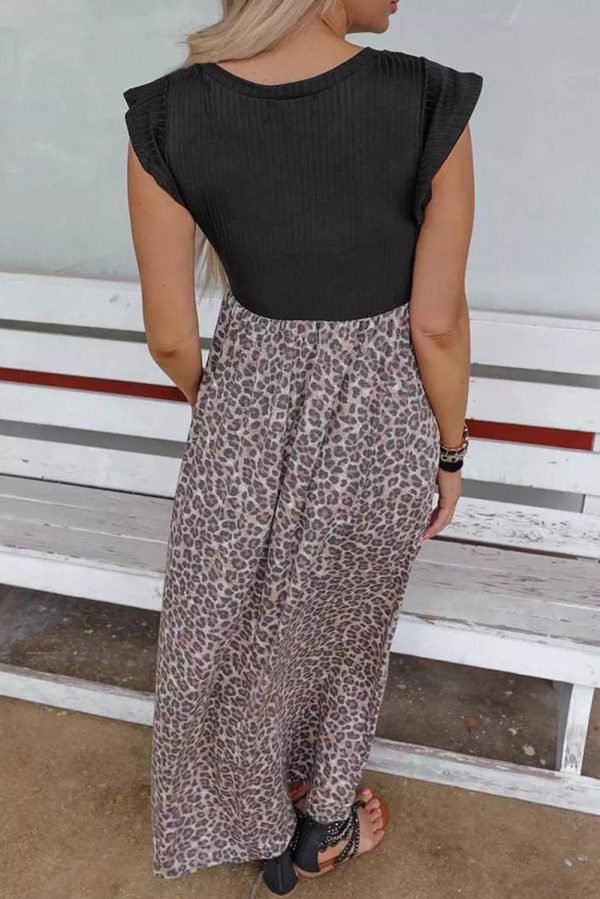 Leopard Print Sling Neck Sleeveless Dress - Image 5