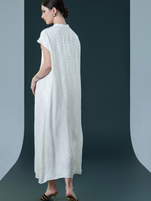 Elegant Black Cap-Sleeve Maxi Dress with Tie Neck - Image 13