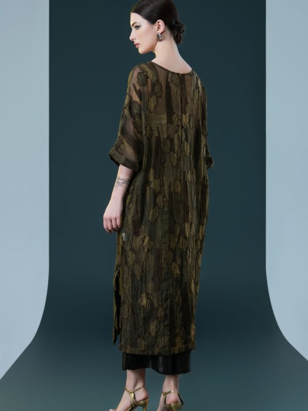 Olive and Black Layered Floral Dress - Image 4