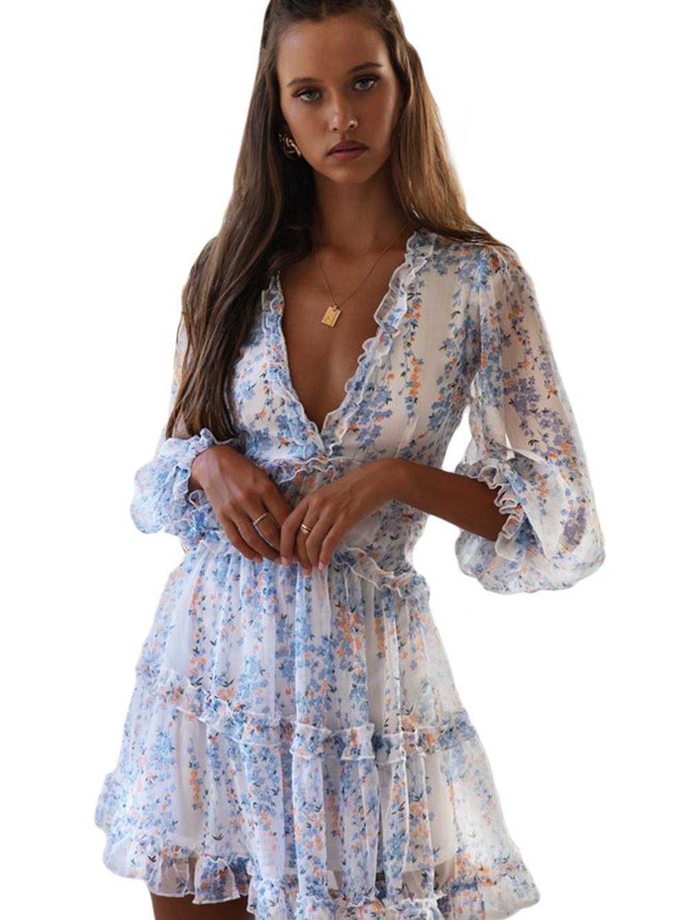 One Shoulder Comfortable And Casual Mini Dress A-Line Gypsy Bishop Poet Straight Across Off-Shoulder Paneled Dress - Image 14