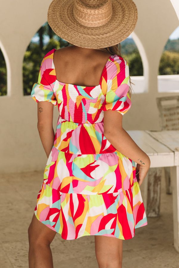 Comfortable Floral Print And Pockets Loose Fit Sleeveless Mini Dress - A-Line - Jewel - Image 3