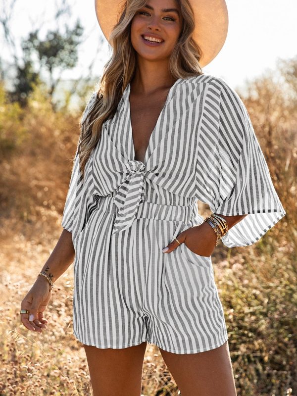 Check Print Buttons Lace-Up Shirt Dress