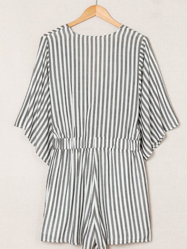 Check Print Buttons Lace-Up Shirt Dress - Image 15