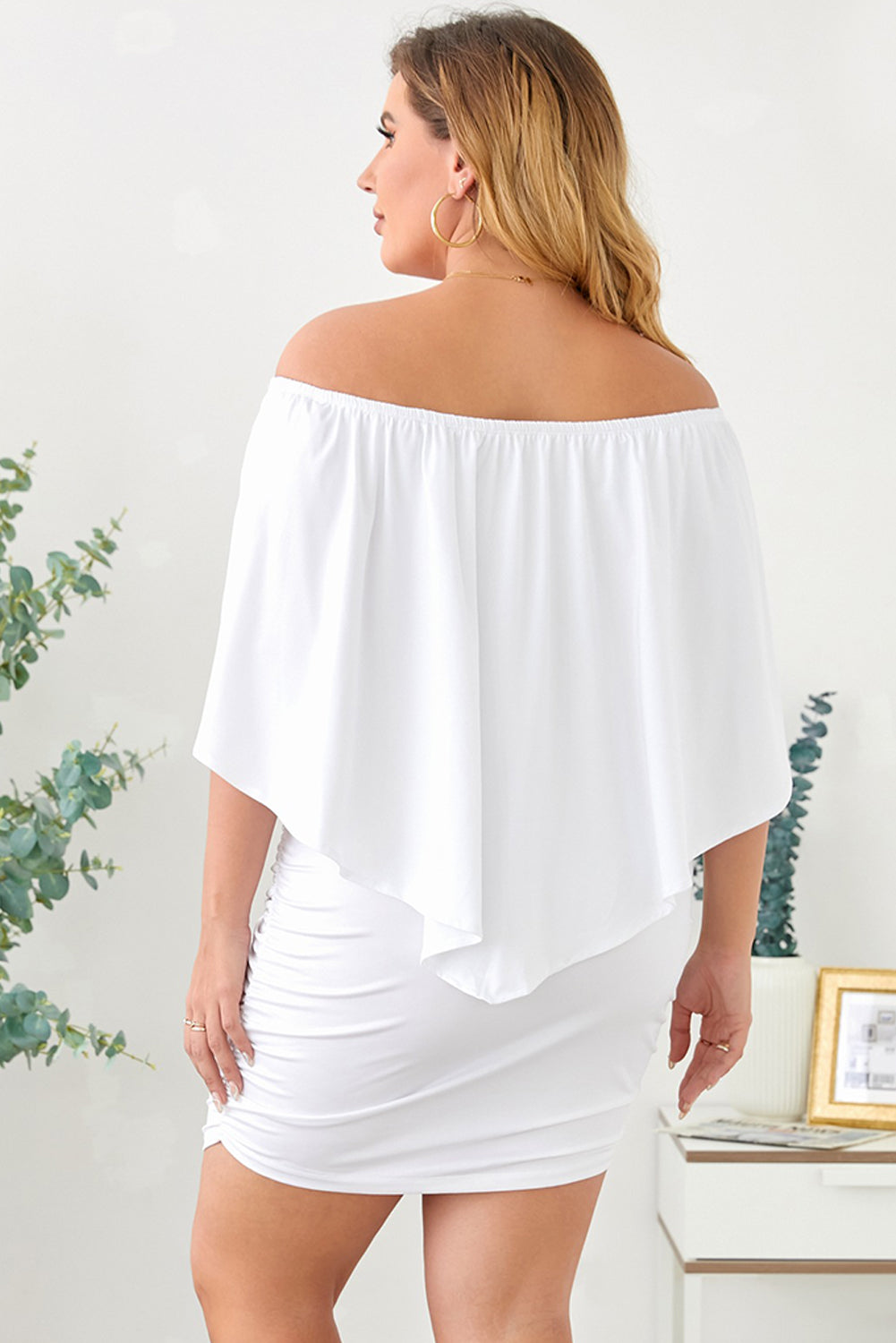 One shoulder Waisted Three-quarter Sleeve Dress - Image 21