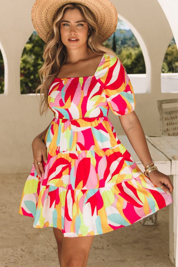 Comfortable Floral Print And Pockets Loose Fit Sleeveless Mini Dress - A-Line - Jewel - Image 7