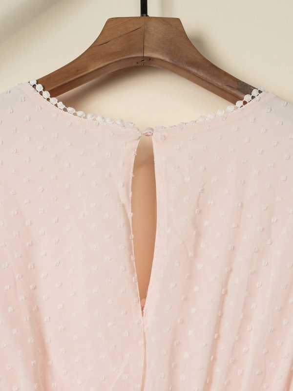 Solid Color V Neck Tie Half Sleeve Casual Dress - Image 22
