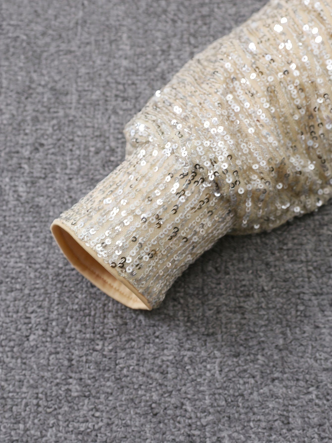 Sparkling V Neck Sequin Long Sleeve Party Mini Dress - Image 13