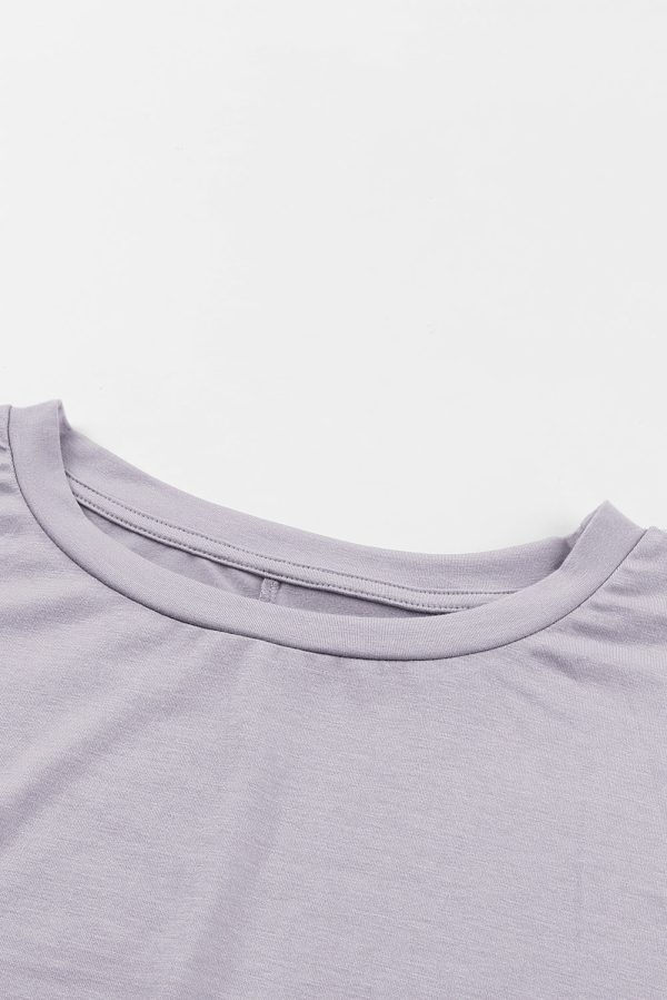 V-neck Short Sleeve Solid Color Loose Dress - Image 7