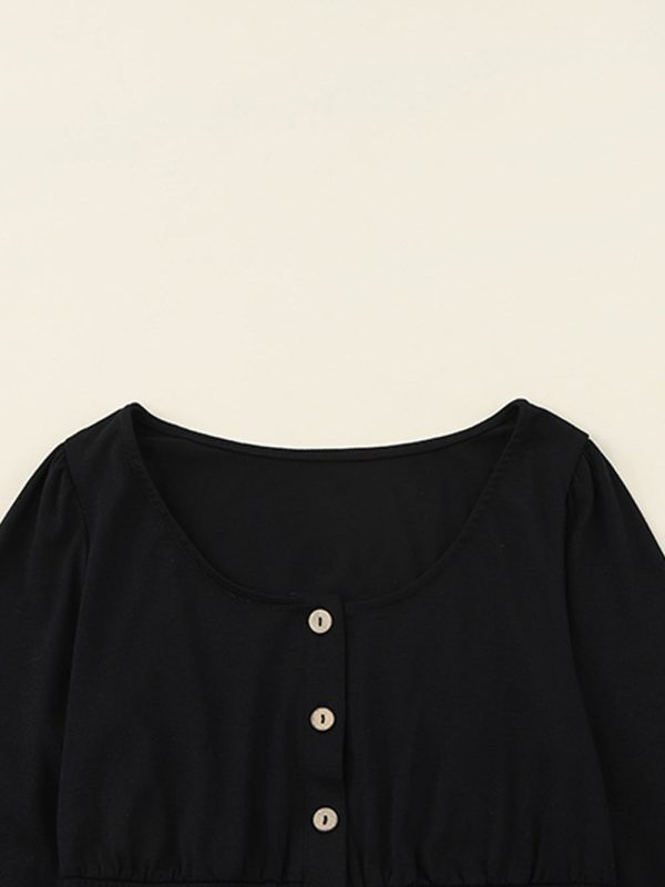 Casual Round Neck Print Long Sleeve Dress - Image 17