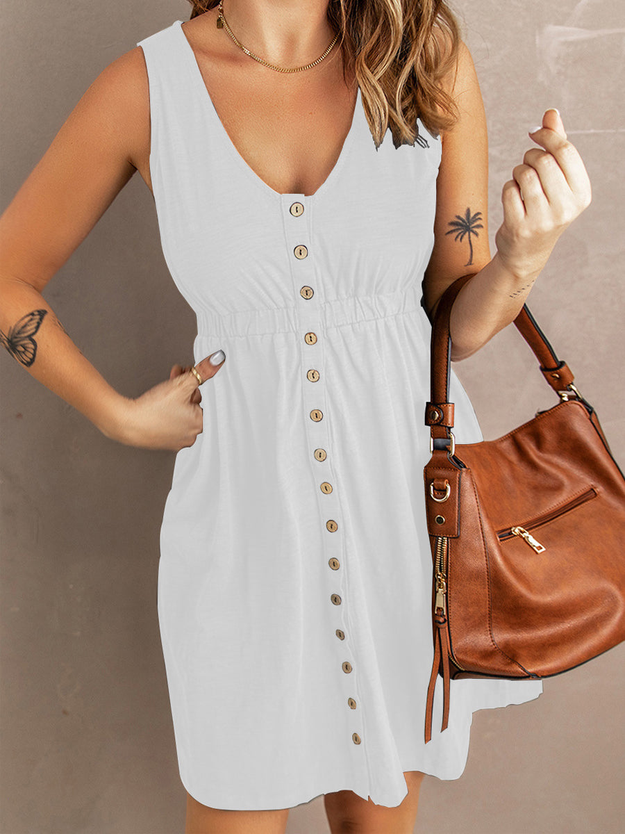 Sexy Pure Color Strapless Waist Sleeveless Mini Dress - Image 6