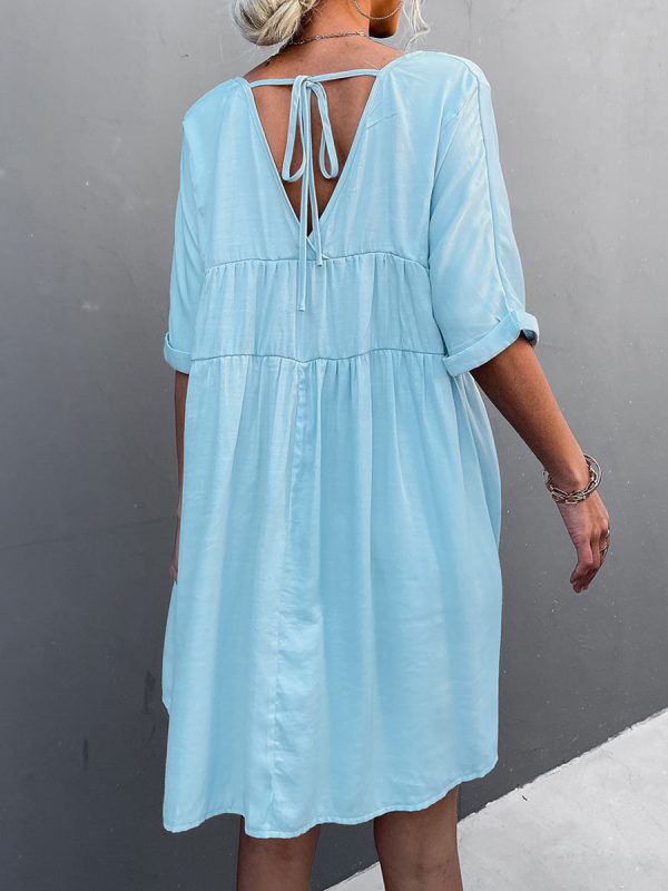 Tie Back Pocket Mini Dress - Image 2