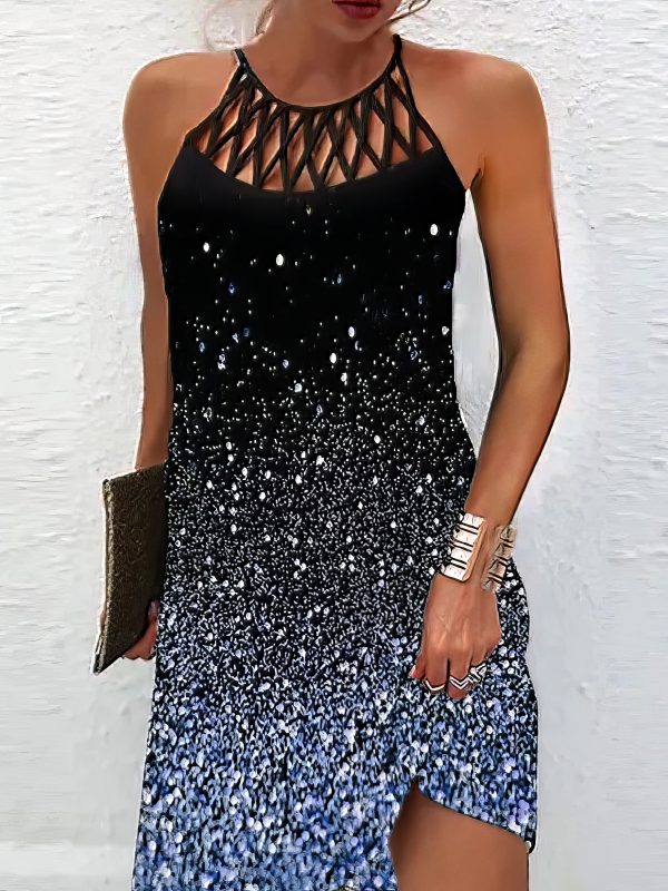 Casual Shift Sleeveless Floral Ruched Halter Vintage Ethnic Mini Dress - Image 8