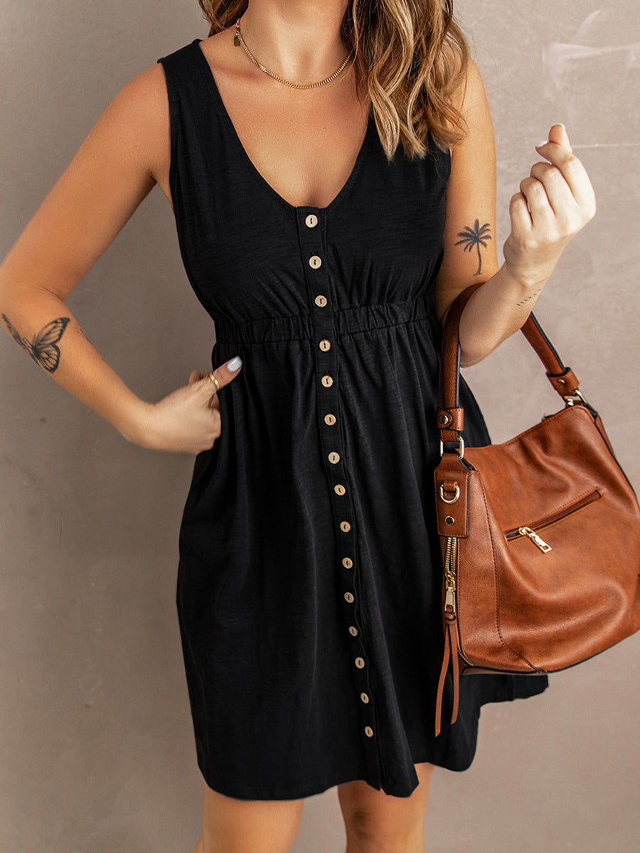 Sexy Pure Color Strapless Waist Sleeveless Mini Dress - Image 5