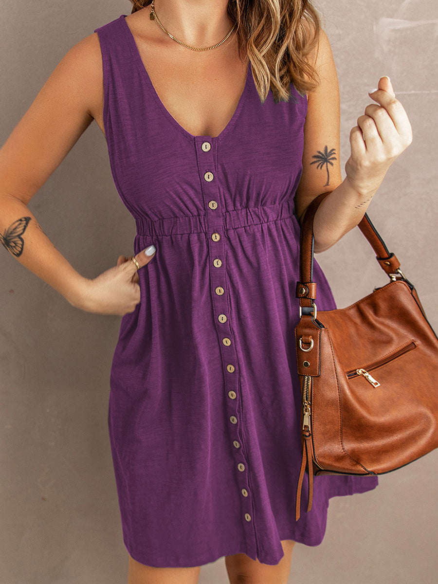 Sexy Pure Color Strapless Waist Sleeveless Mini Dress - Image 8