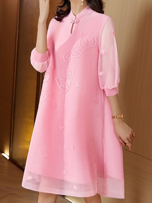 Temperament Commuting Slimming Loose Button Mini Dress - Image 4