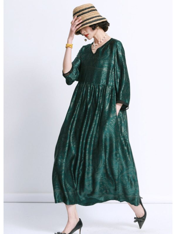 Elegant Black and Gold Floral Maxi Dress - Image 8