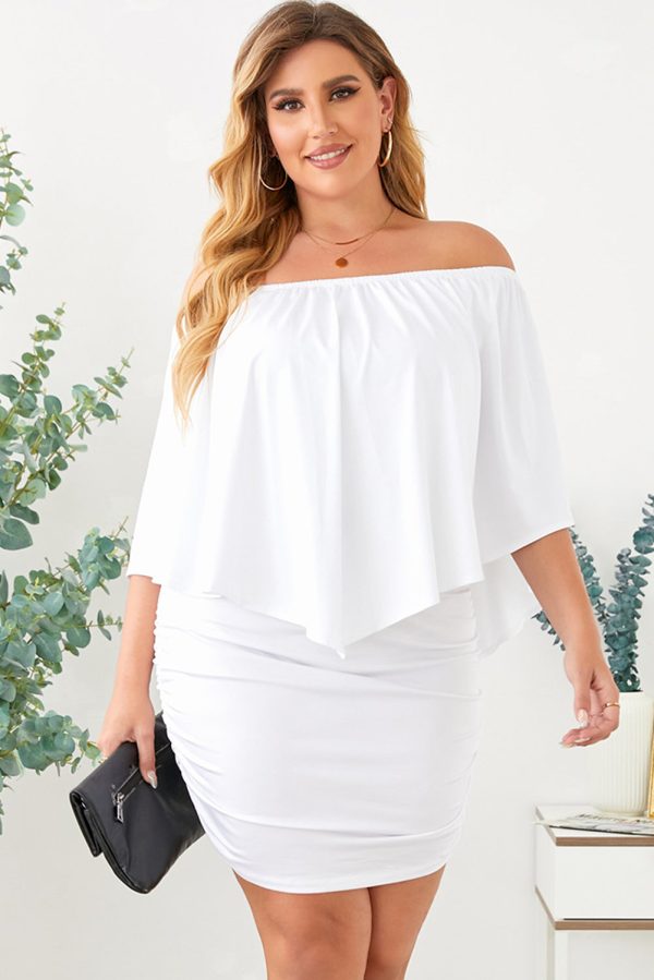 One shoulder Waisted Three-quarter Sleeve Dress - Image 23