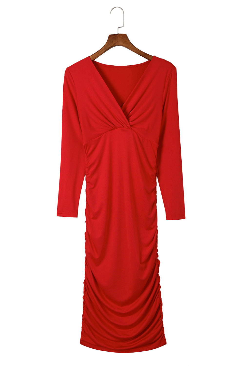 Fashion Solid Square Neck Long Sleeve Bodycon Dress - Image 30