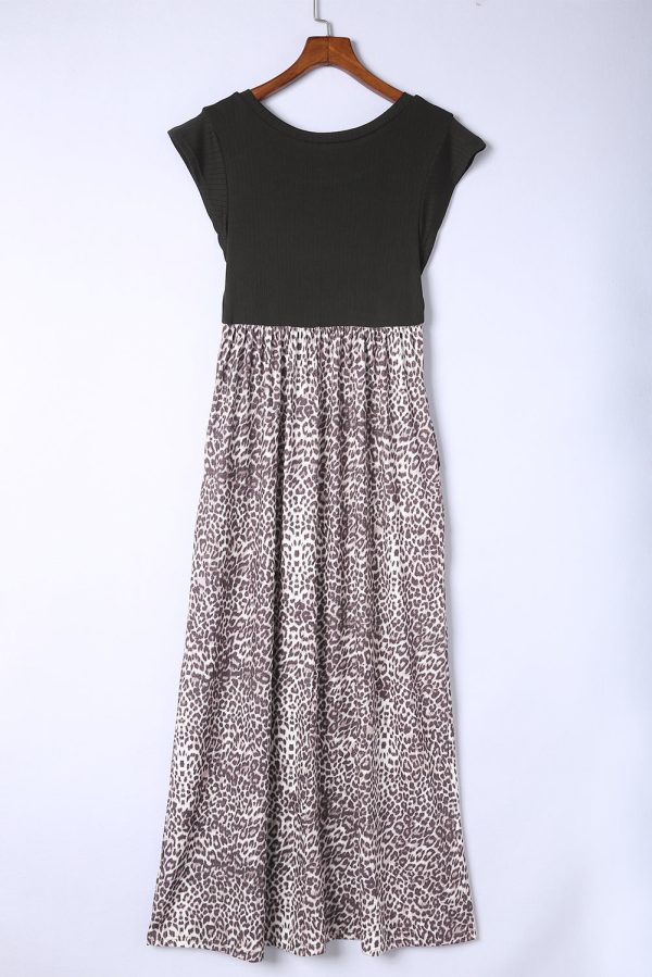 Leopard Print Sling Neck Sleeveless Dress - Image 12