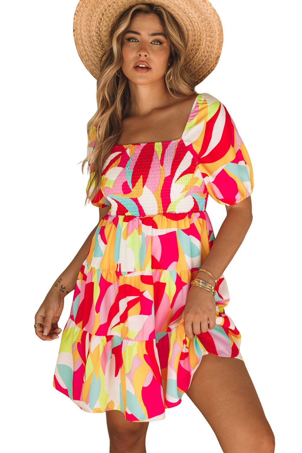 Comfortable Floral Print And Pockets Loose Fit Sleeveless Mini Dress - A-Line - Jewel - Image 20
