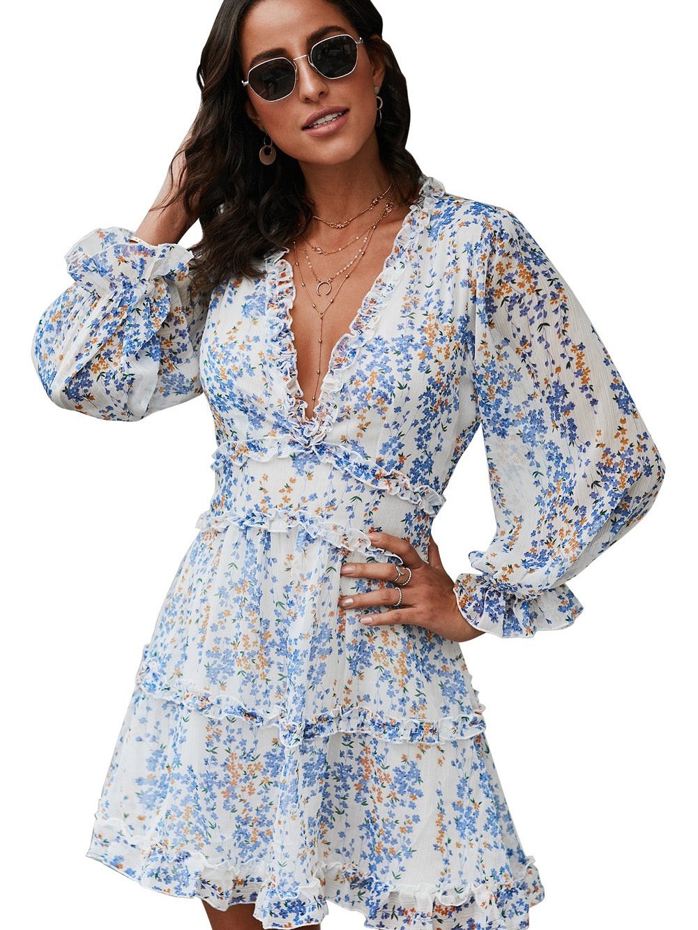 One Shoulder Comfortable And Casual Mini Dress A-Line Gypsy Bishop Poet Straight Across Off-Shoulder Paneled Dress - Image 22