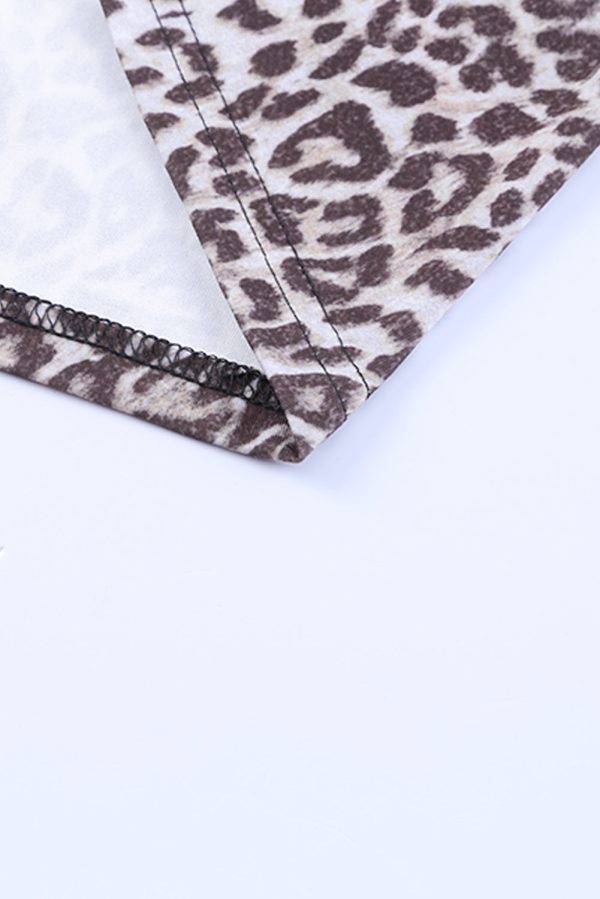 Leopard Print Sling Neck Sleeveless Dress - Image 16