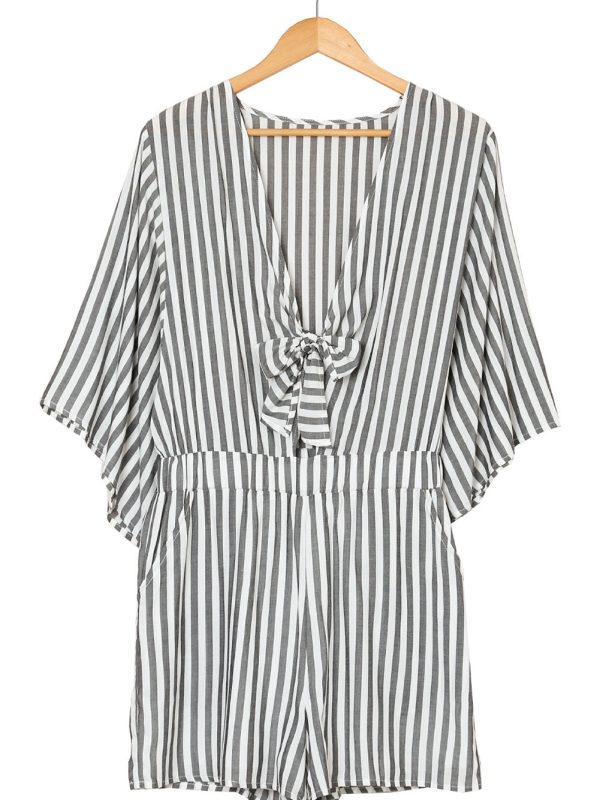 Check Print Buttons Lace-Up Shirt Dress - Image 22