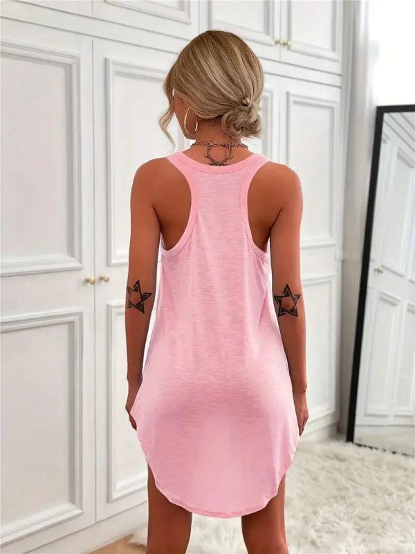 Casual Solid Sleeveless Scoop Neck Mini Dress - Image 14
