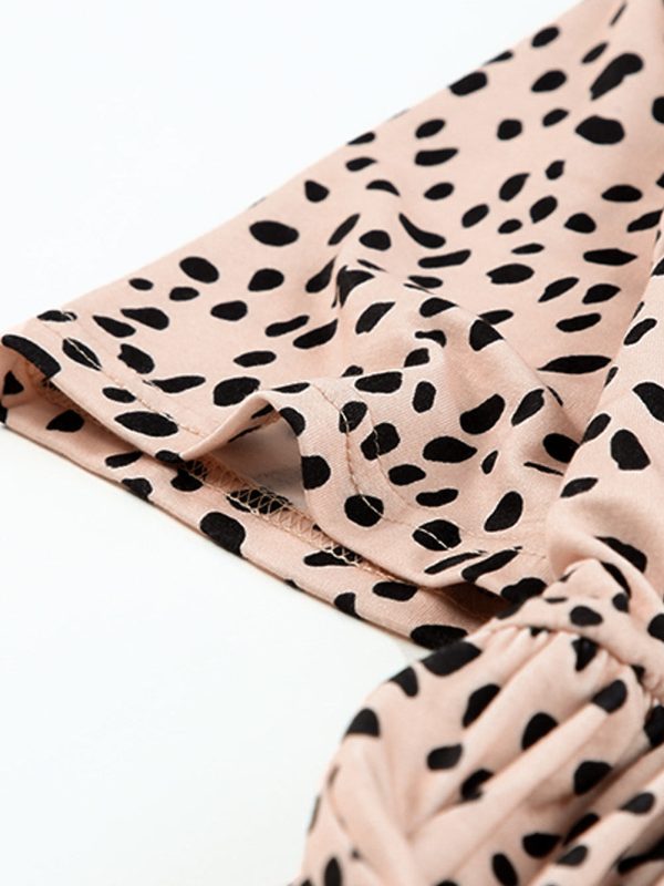 Temperament Floral Casual Strap Waist Round Neck Mini Dress - Image 23