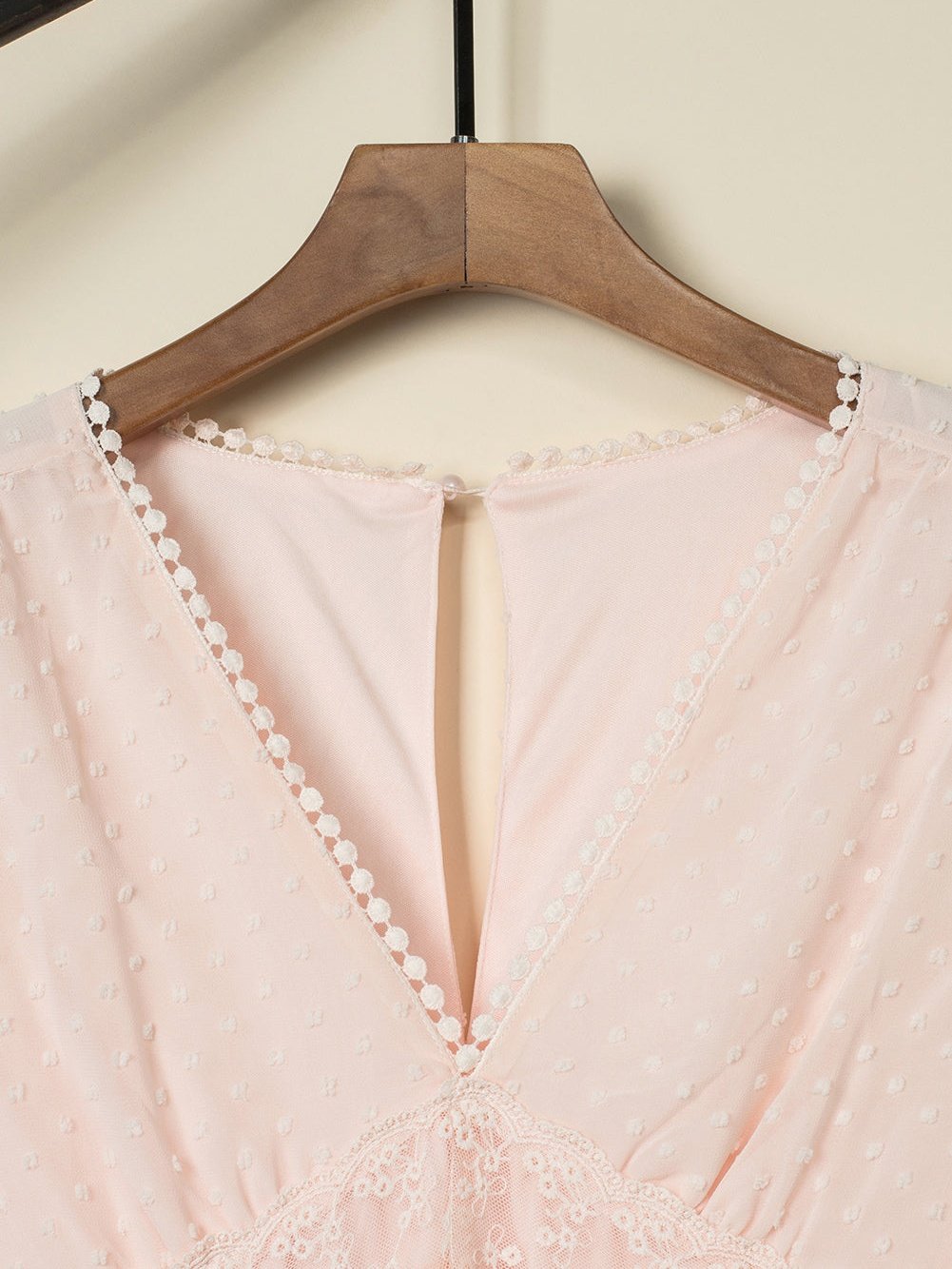 Solid Color V Neck Tie Half Sleeve Casual Dress - Image 17