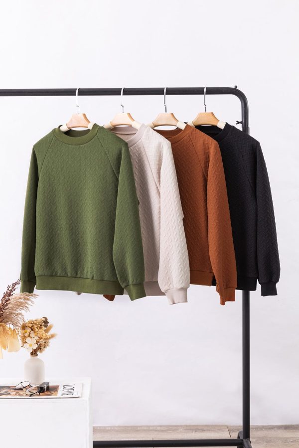Cozy Cable Knit Long Sleeve Crew Neck Sweater Mini Dress - Image 15