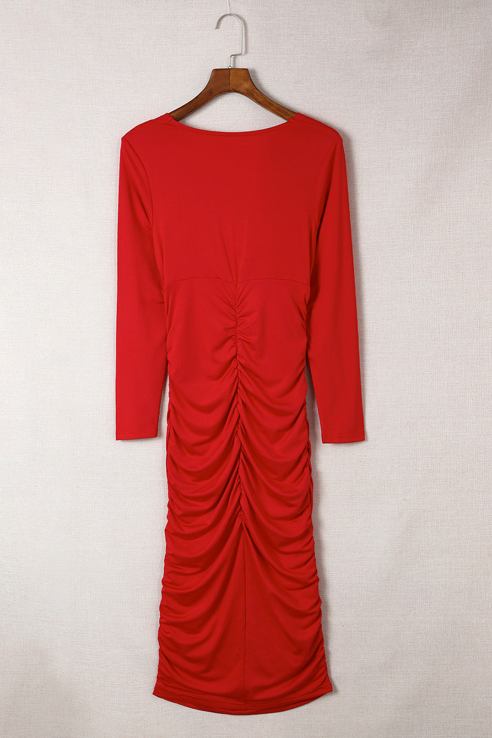 Fashion Solid Square Neck Long Sleeve Bodycon Dress - Image 23