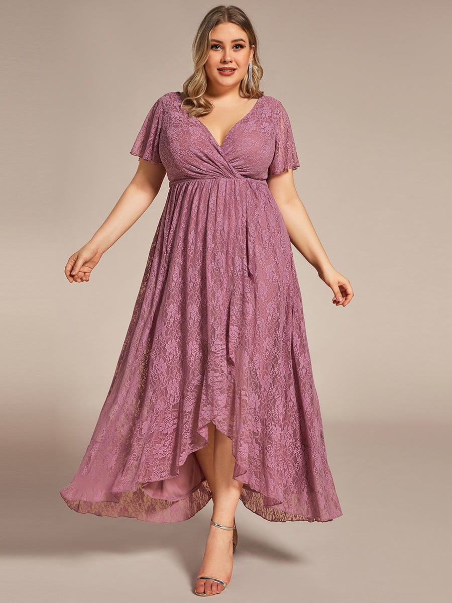 Elegant Deep V-Neck A-Line Evening Gown with Sheer Sleeves - Image 21