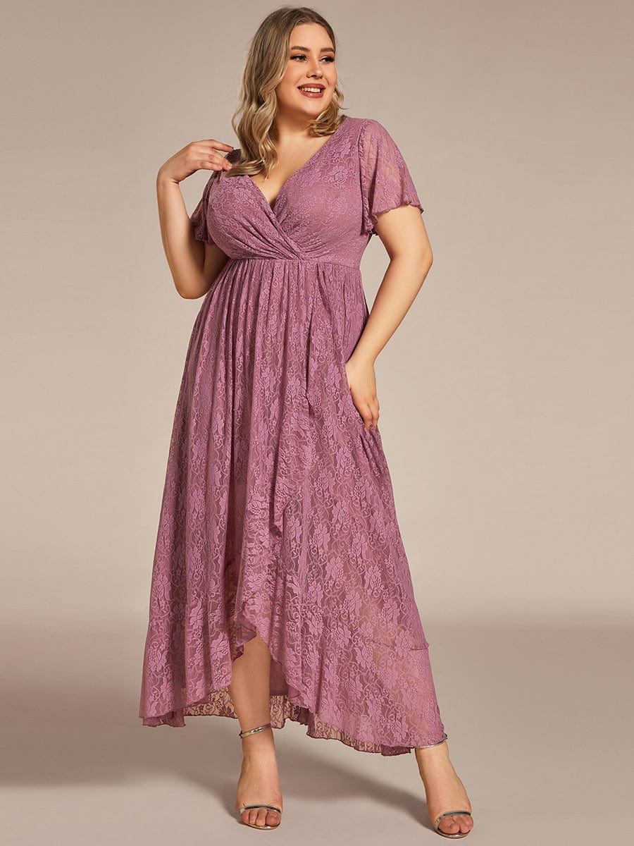 Elegant Deep V-Neck A-Line Evening Gown with Sheer Sleeves - Image 26
