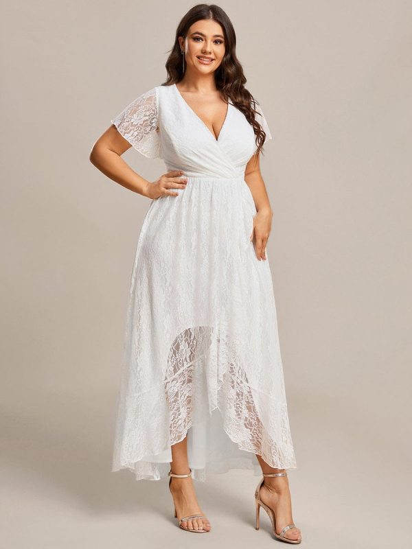 Elegant Deep V-Neck A-Line Evening Gown with Sheer Sleeves - Image 31