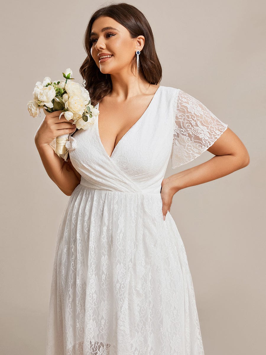 Elegant Deep V-Neck A-Line Evening Gown with Sheer Sleeves - Image 32
