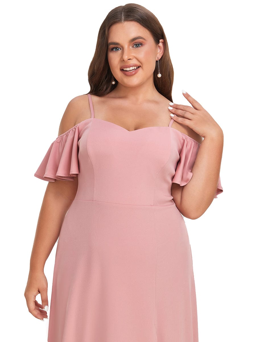 Elegant Off-Shoulder A-Line Sleeveless Knitted Evening Gown - Image 17
