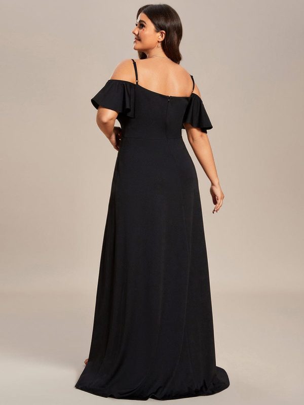 Elegant Off-Shoulder A-Line Sleeveless Knitted Evening Gown - Image 19