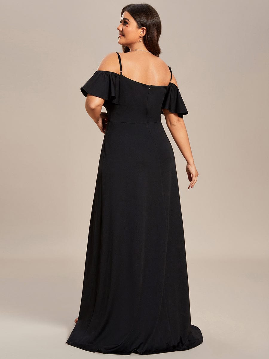 Elegant Off-Shoulder A-Line Sleeveless Knitted Evening Gown - Image 19