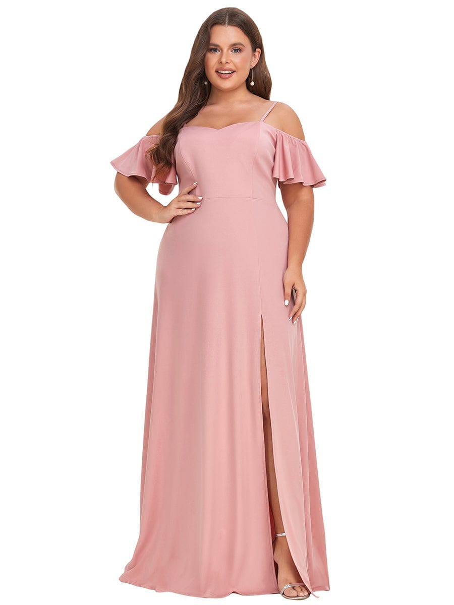 Elegant Off-Shoulder A-Line Sleeveless Knitted Evening Gown - Image 13