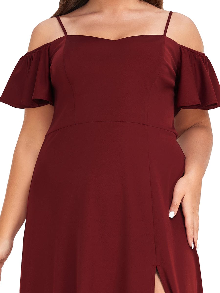 Elegant Off-Shoulder A-Line Sleeveless Knitted Evening Gown - Image 10