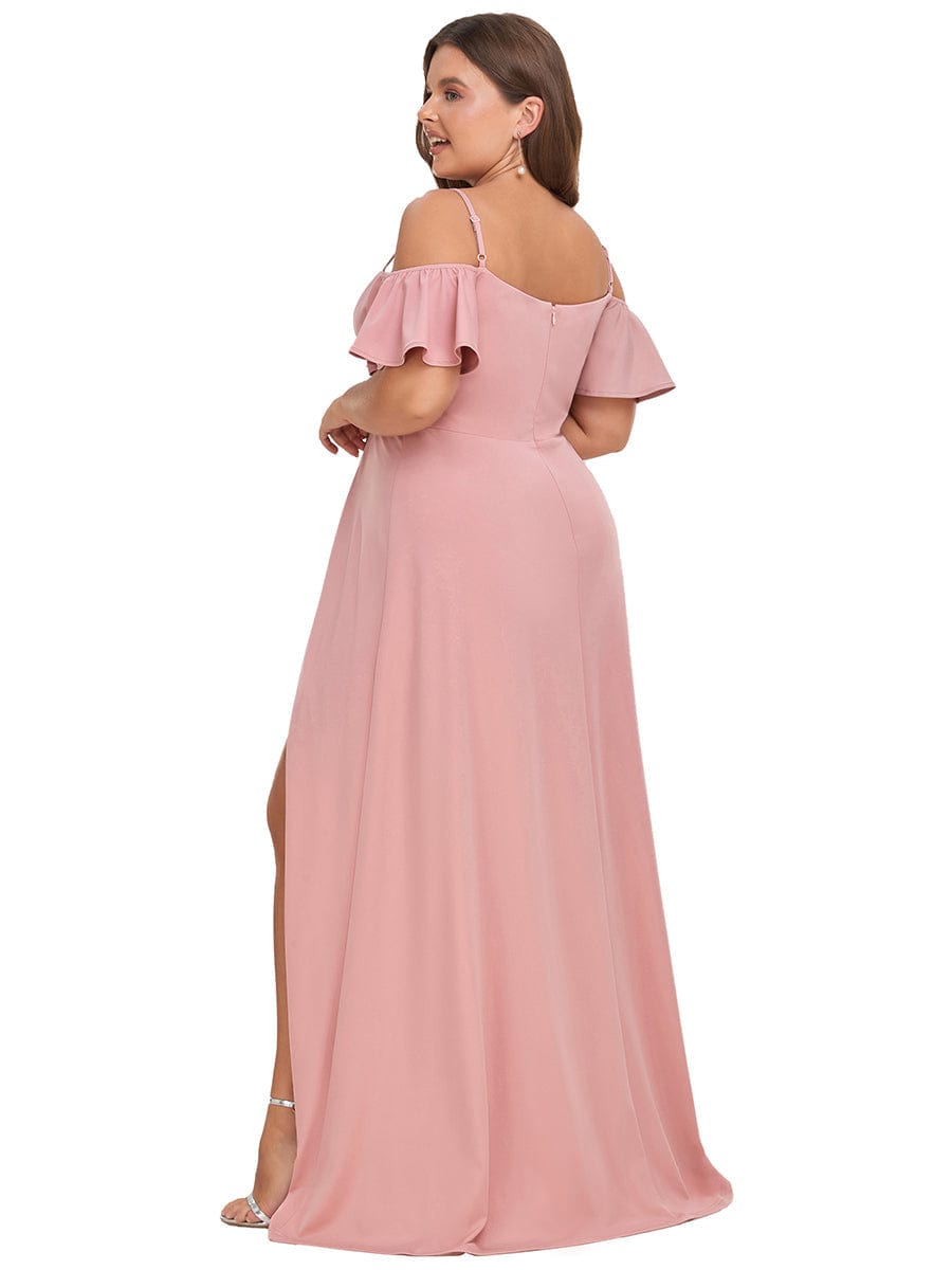 Elegant Off-Shoulder A-Line Sleeveless Knitted Evening Gown - Image 14