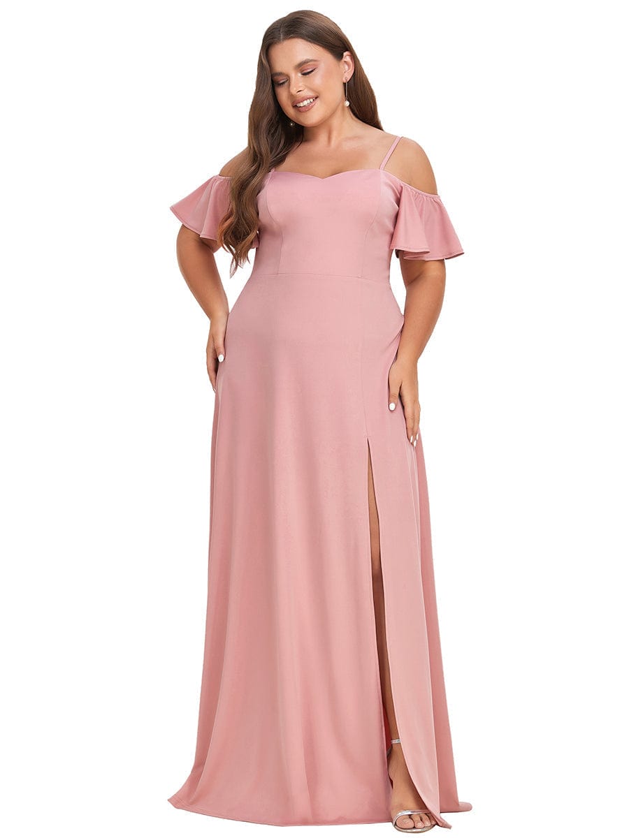 Elegant Off-Shoulder A-Line Sleeveless Knitted Evening Gown - Image 16