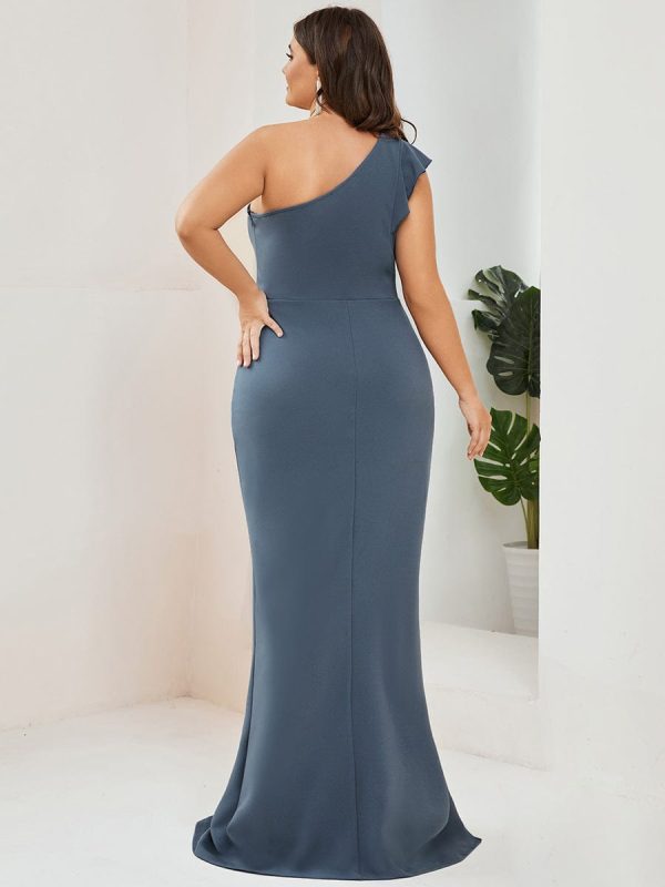 Elegant Plus Size Asymmetrical Shoulder Pencil Cocktail Gowns - Image 22