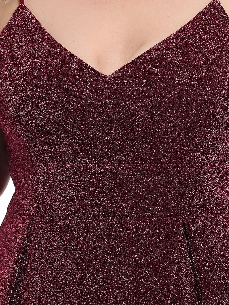 Elegant Plus Size Evening Gown with Spaghetti Straps and Pleated Detail - Image 10