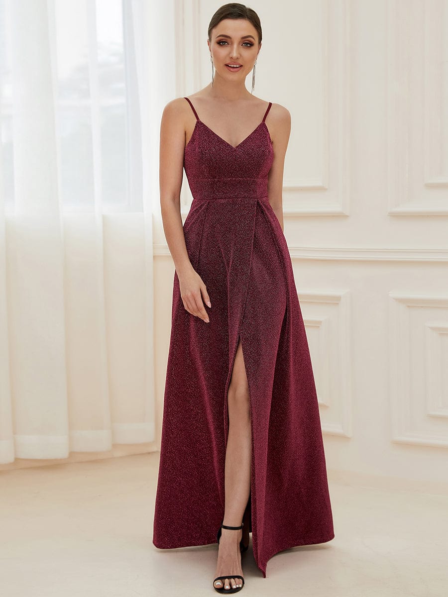 Elegant Plus Size Evening Gown with Spaghetti Straps and Pleated Detail - Image 21