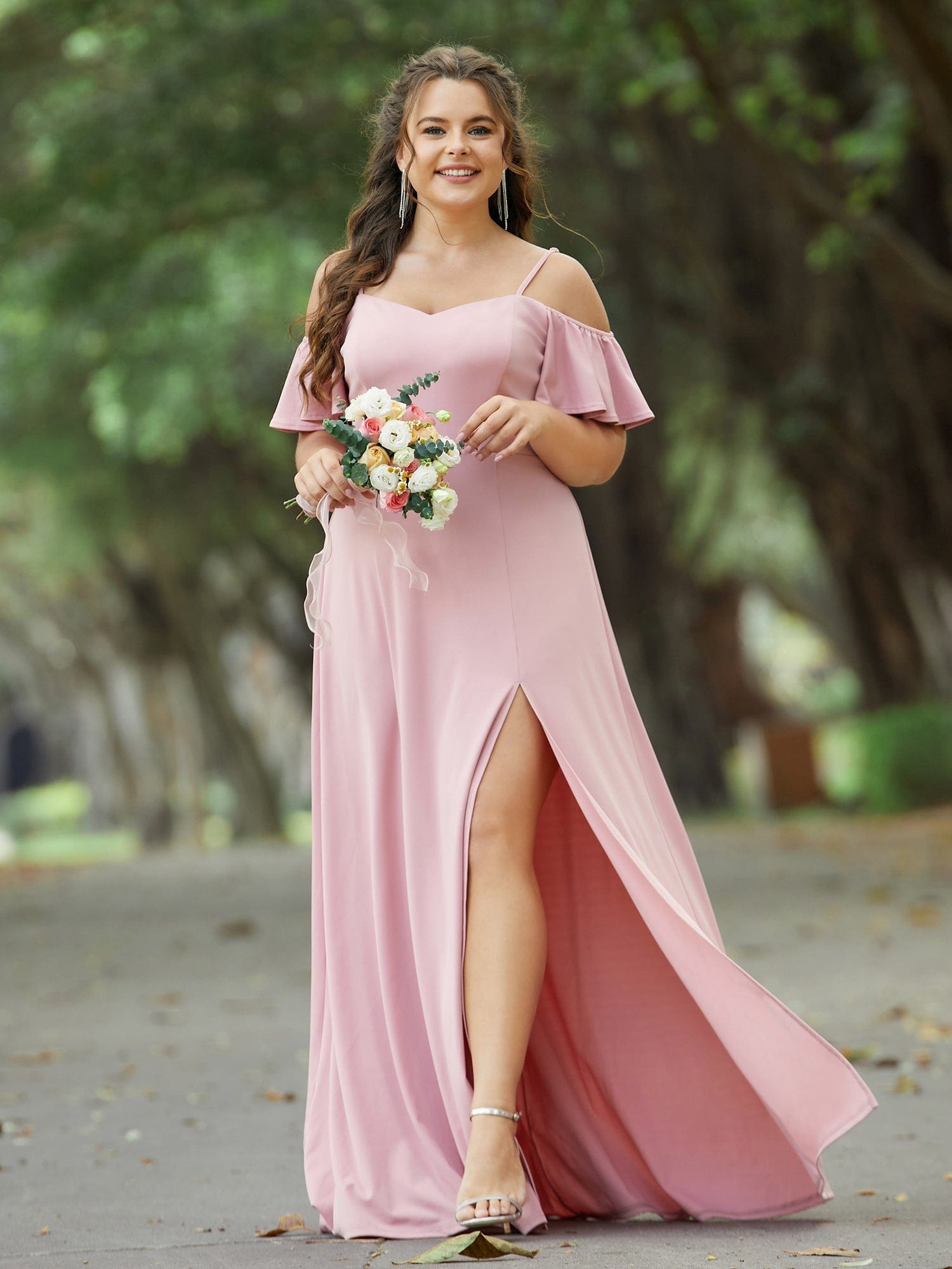 Elegant Sleeveless Off-Shoulder A-Line Knitted Evening Gown - Image 22