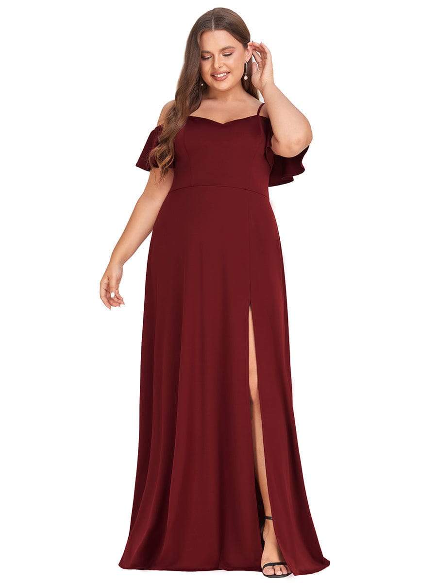 Elegant Sleeveless Off-Shoulder A-Line Knitted Evening Gown - Image 31